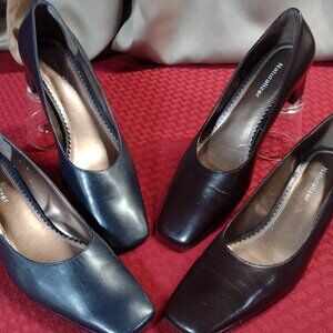 Women’s Naturalizer 2 inch Pumps: Blue Pair and Brown Pair – Size 7N